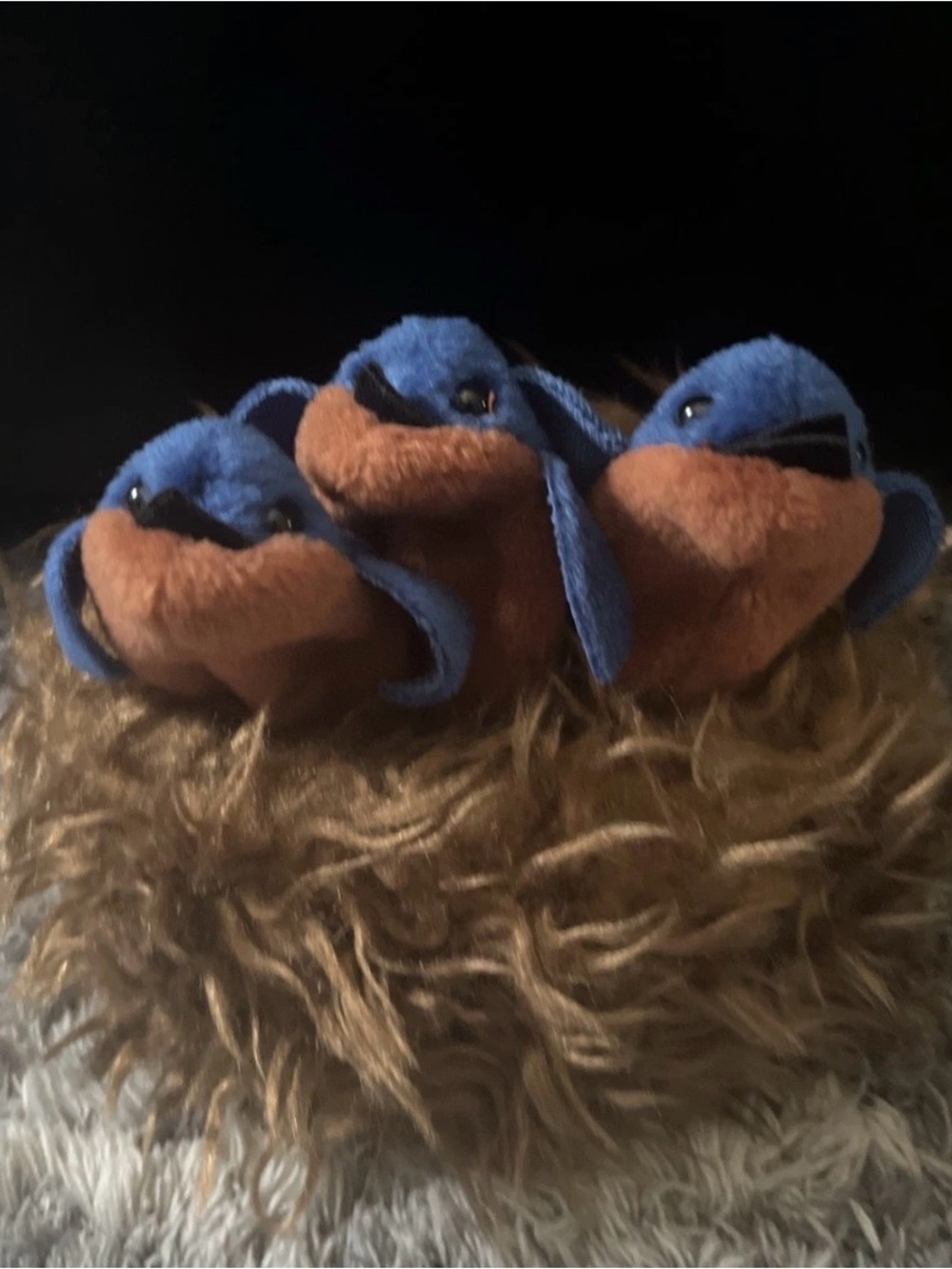Folkmanis Folktails Bluebirds Baby Birds in Nest Hand Puppet Soft Plush